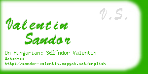 valentin sandor business card